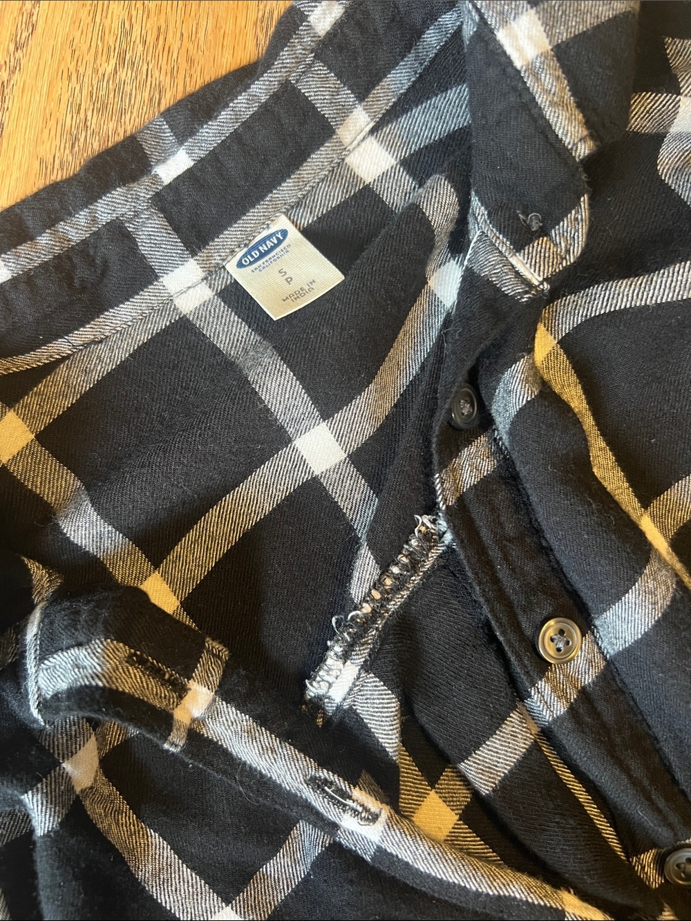 Old Navy Black and White Plaid Button-Front Tunic Dress - Picture 2 of 2